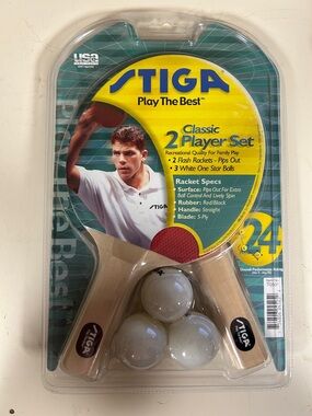 Classic 2-Player Table Tennis Set - Natural Wood with White Balls